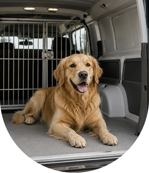 chien-camionnette Animaux stressés par les trajets